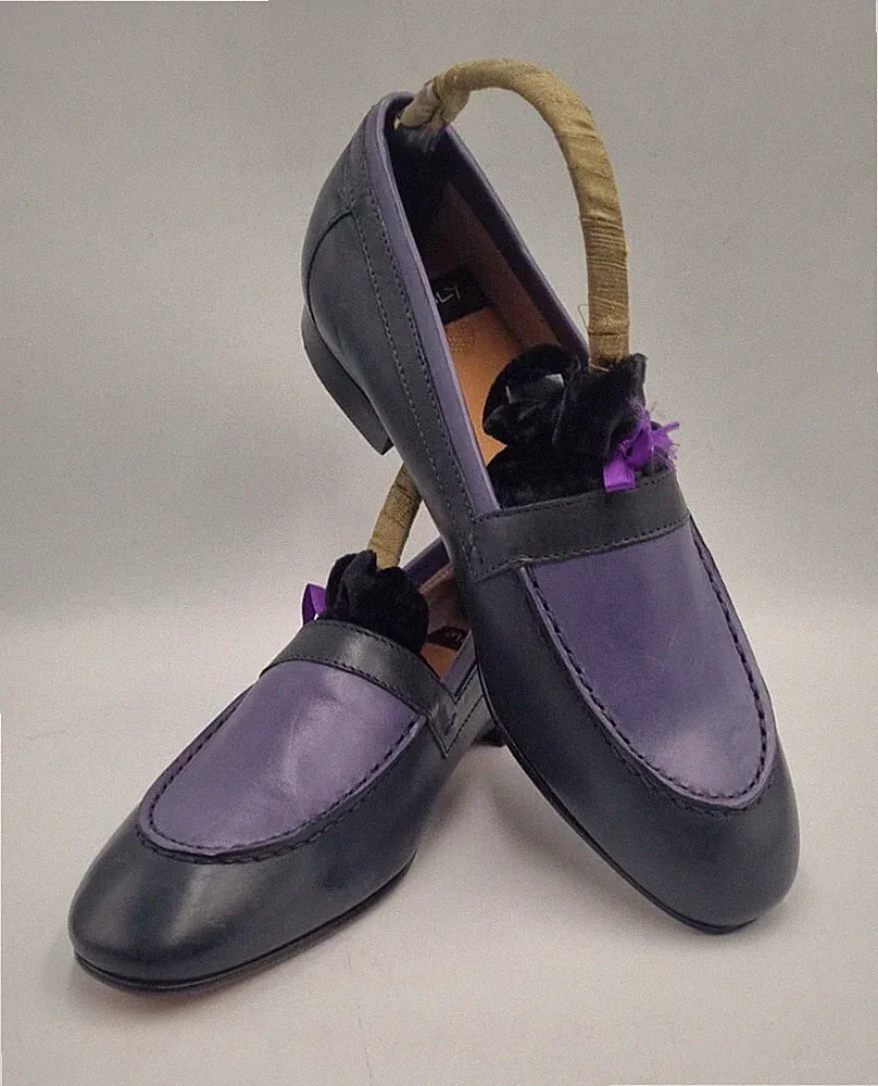 PAUL SMITH Italian Leather 2 Tone Blue Slipper Schuhe UK4 EU37 RAY Unisex Halbschuhe