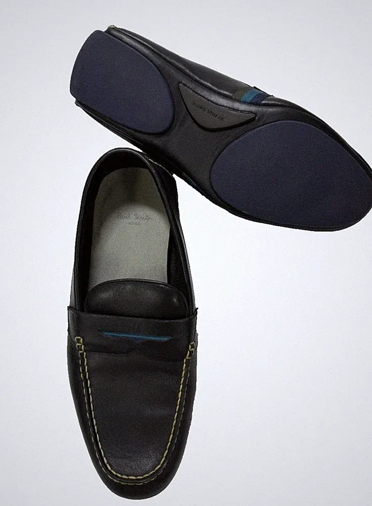 Paul Smith Jeans schwarze Leder Halbschuhe HERREN GR: 12