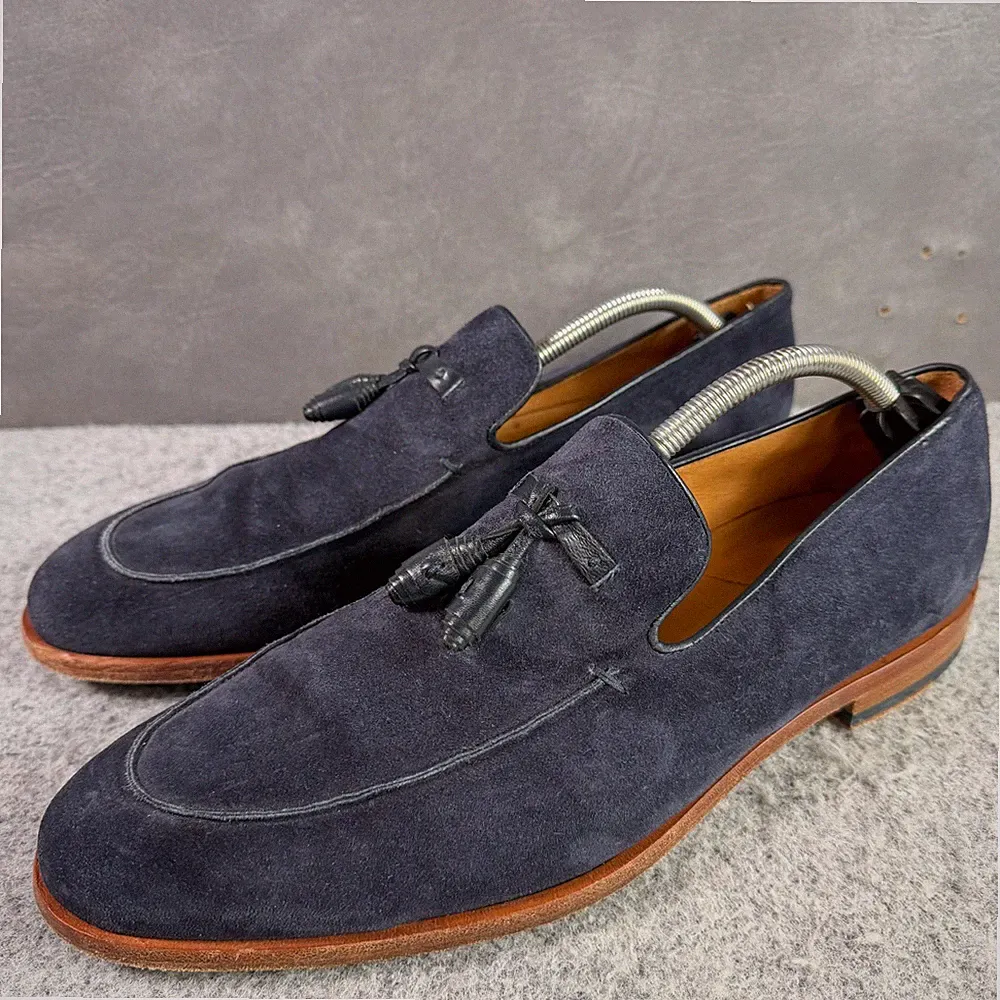 Paul Smith Schuhe Größe 10 Herren Marineblau Wildleder Quaste Halbschuh Smart Heel Brogue