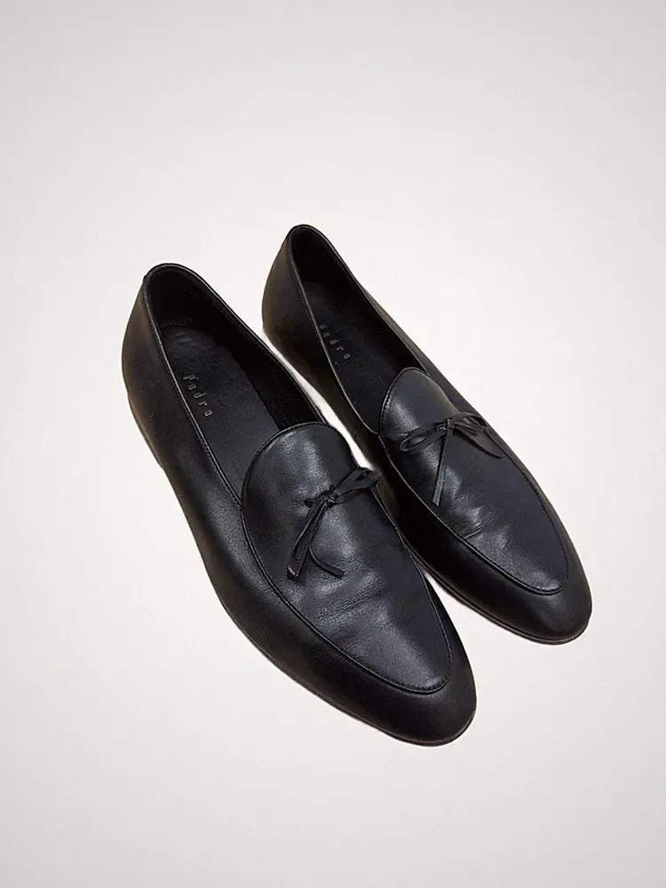 Pedro schwarze Leder Halbschuhe für Herren EU45 UK11