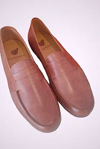 Penny Halbschuhe Herren Bobbies Paris Echtleder Braun Handarbeit Slipper EU 43