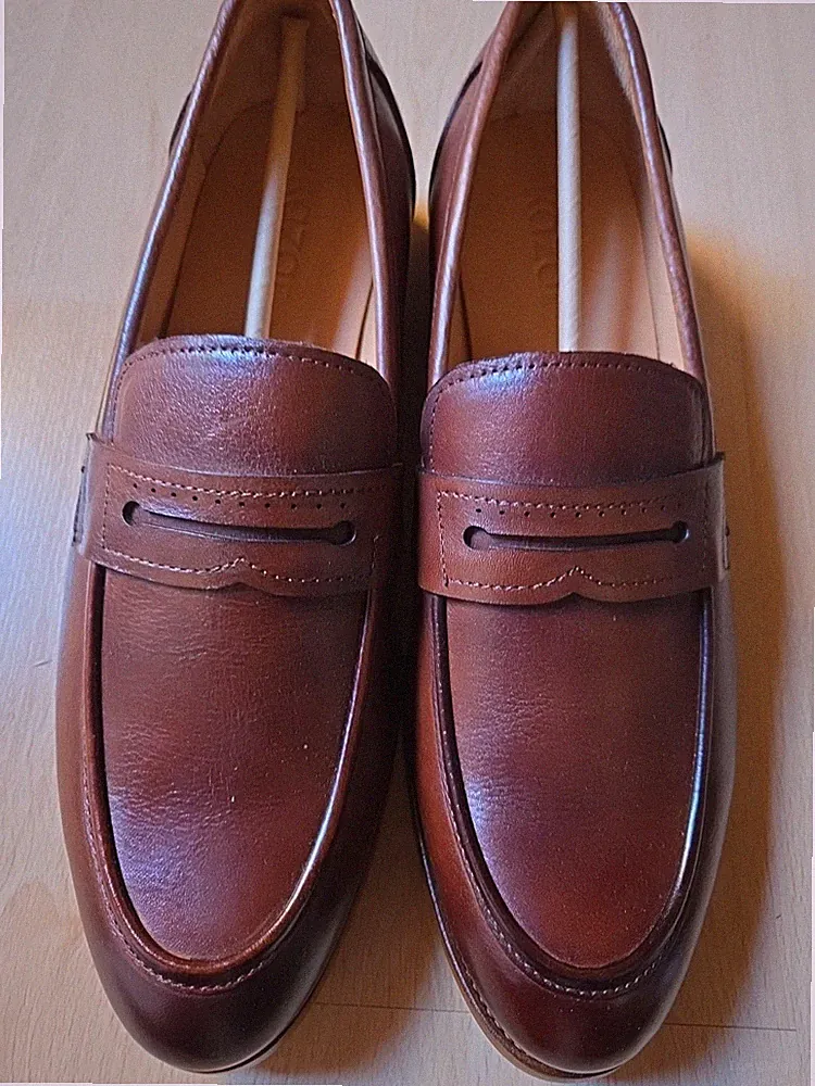 Penny Loafer aus braunem Glattleder