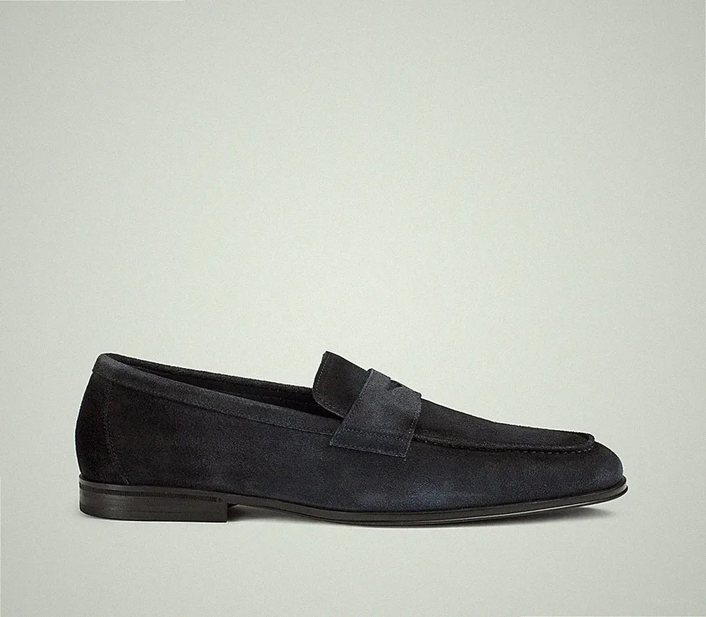 Penny Loafer Herren Doucal's Wildleder Blau Art DU3382NOTTUY260NB15