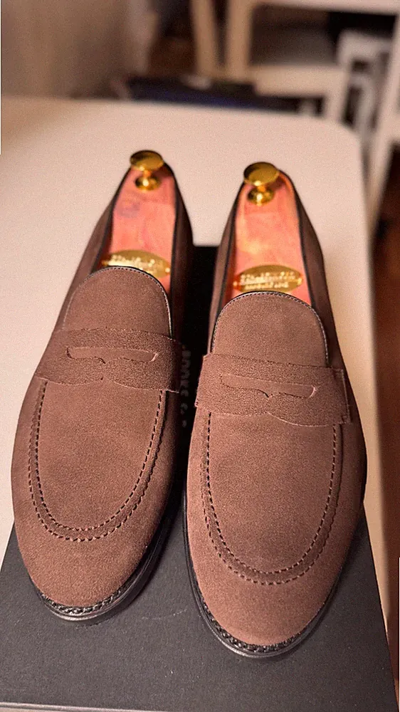 Pennyloafer Dunkel Braune Schokoladen Suede/ Rauleder (Wildleder) 40.5 Carmina