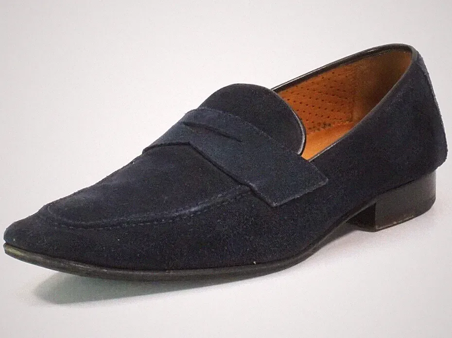 Pertini Herren Slipper Schuhe Loafer nachtblau Wildleder 40,5 Halbschuhe; K86