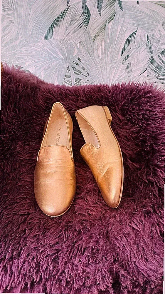 Peter Kaiser Loafer Ballerina Gr 38,5 / 5,5 Roségold Leder