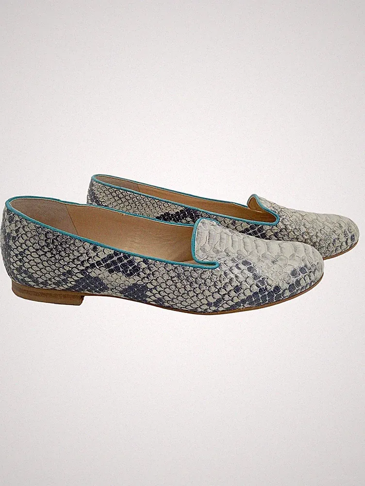 PETER KAISER Loafer Slipper Damen Gr. 38 Mehrfarbig Tierdruck Leder