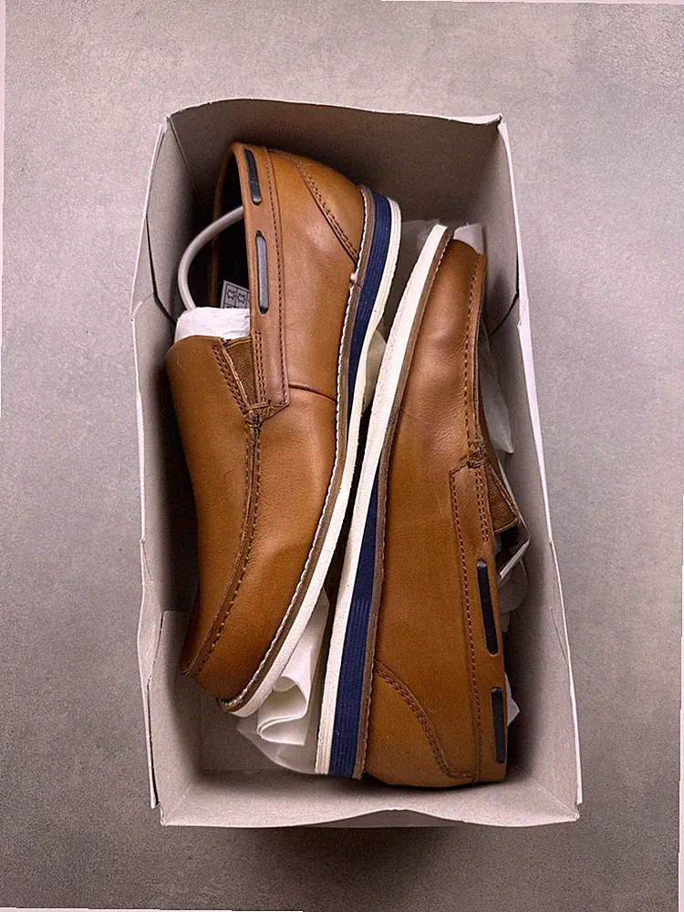 Petrolio Leder Loafer Braun – Echtleder – Neu mit Etikett & Originalbox – Gr.40