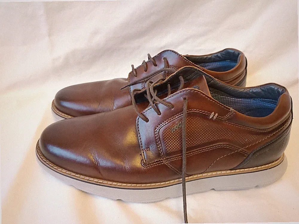 POD Herren Finch hellbraun italienisches Leder Freizeit Derby Schuhe GRÖSSE 45