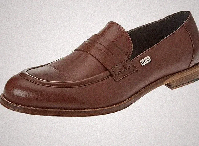 Pollini Halbschuhe/Schuhe Herren Ganzleder, Made in Italy, Metalllogo, rutschfest