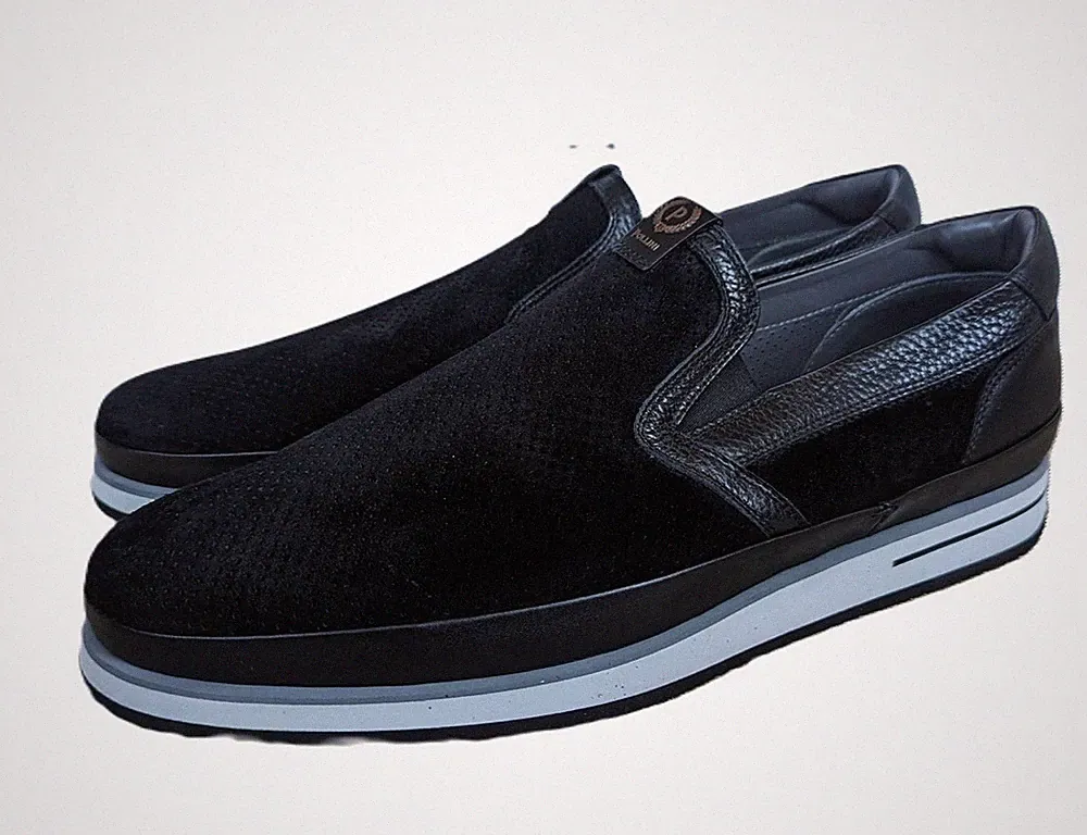 Pollini Herren Leder Halbschuhe 43 EU Made In Italy Schuhe Passt Halbgröße L