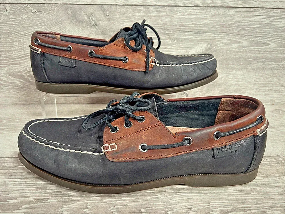 Polo Ralph Lauren braun braun Halbschuhe Mokassin Deck Schuhe Slipper UK 9 US 10D