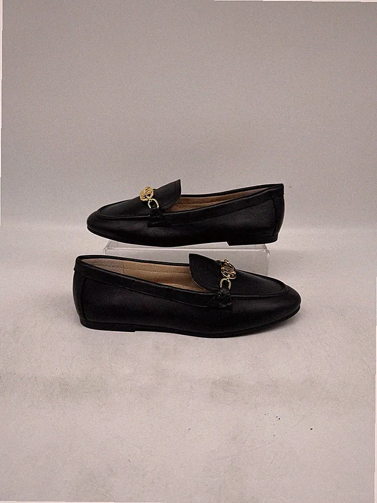 Polo Ralph Lauren Damen Halbschuhe Averi Schwarz Leder UK 4 EU 37 NEU