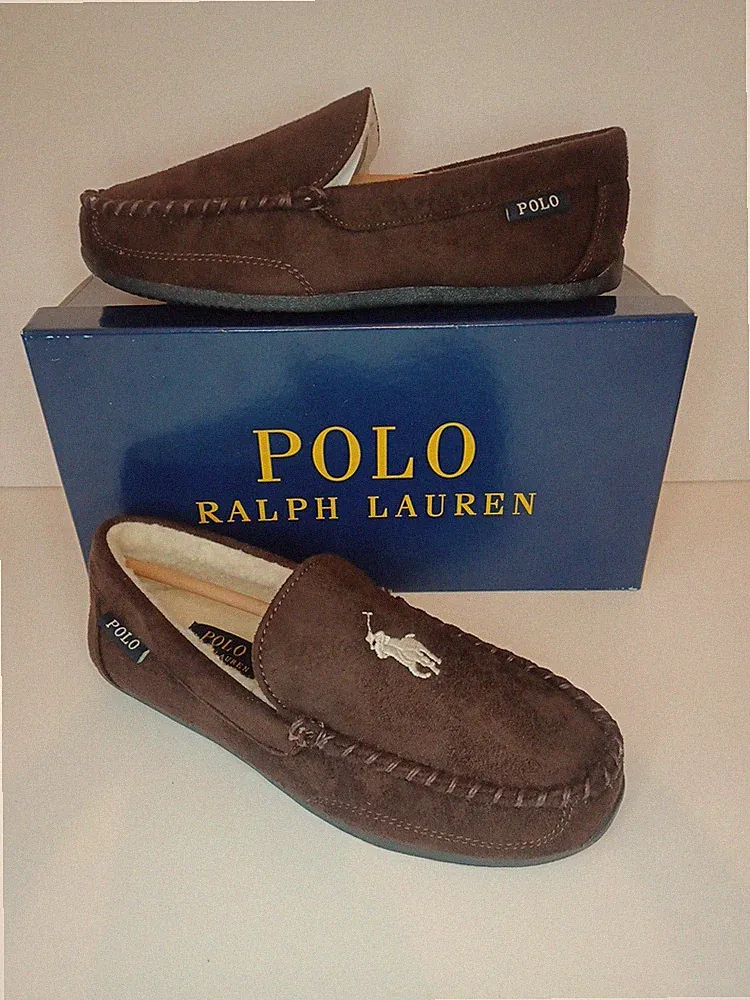 Polo Ralph Lauren Declan Loafer Hausschuhe Chocolate UK 6 US 7 Neu Originalverpackt