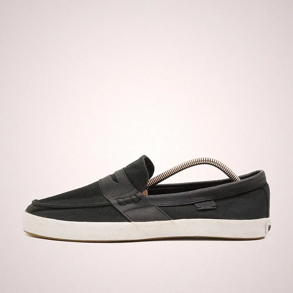 Polo Ralph Lauren Herren Loafer EU 43,5 Evan II Schwarz Leder, Canvas