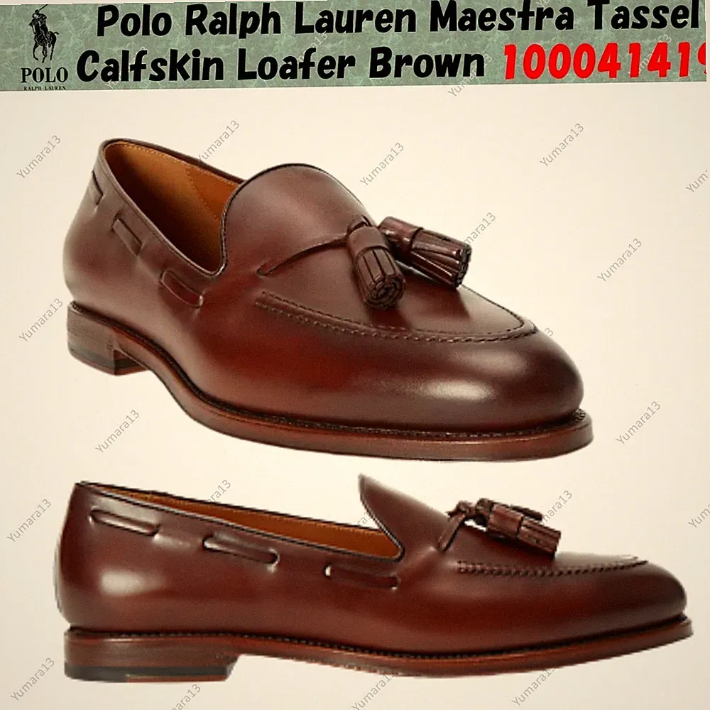Polo Ralph Lauren Maestra Tassel Calfskin Loafer Braun 100041419 Herren Gr.