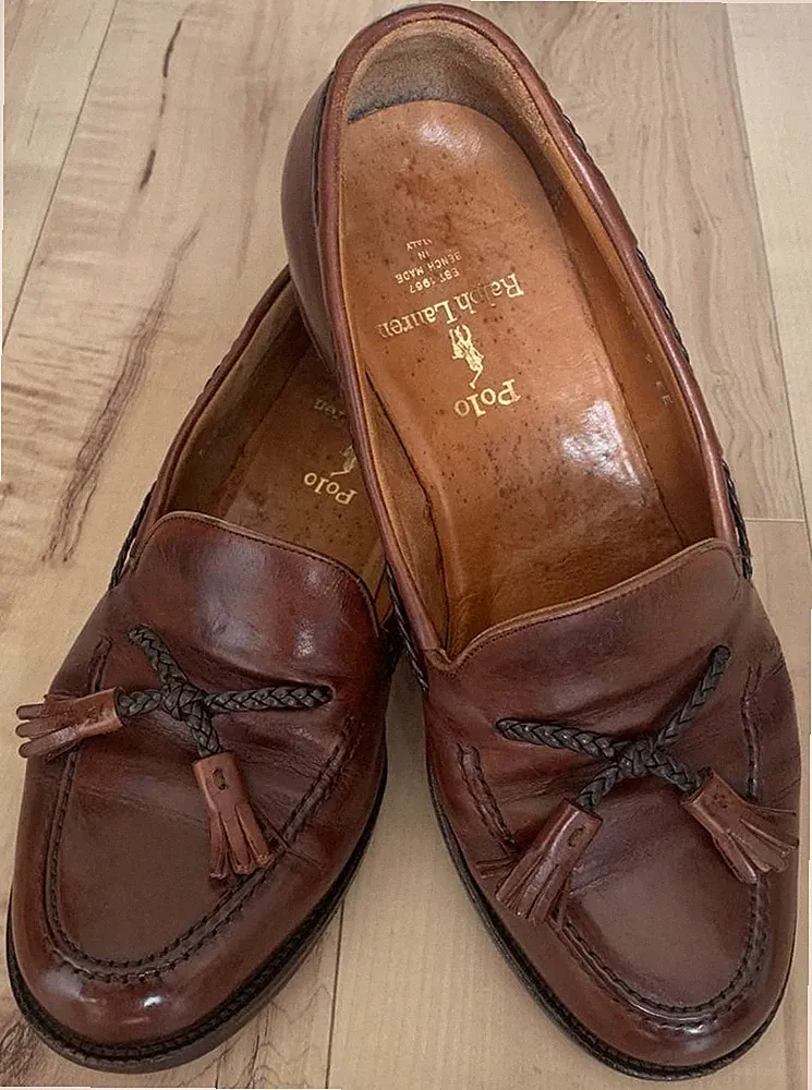 Polo Ralph Lauren Quasten Halbschuhe Braun Leder 9,0 Hergestellt in den USA...
