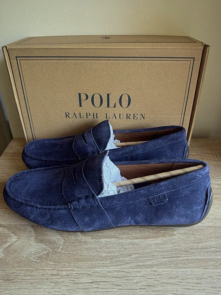 POLO RALPH LAUREN REYNOLD WILDLEDER FAHRSCHUH / HALBSCHUH, UK 10, UVP 185€, NEU