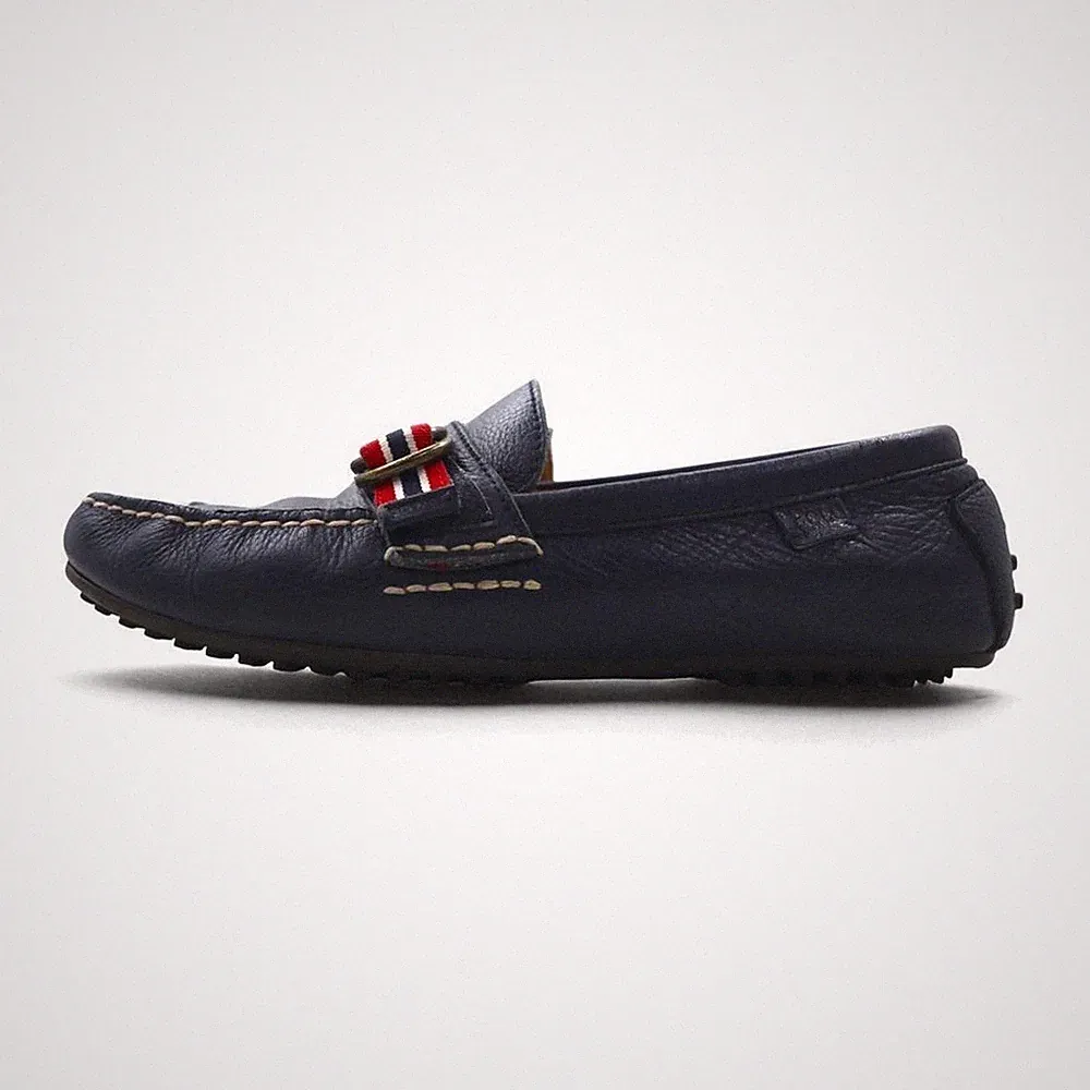 Polo Ralph Lauren Ribbon Loafers Herren 8,5 Navy Leder Freizeitschuhe Top