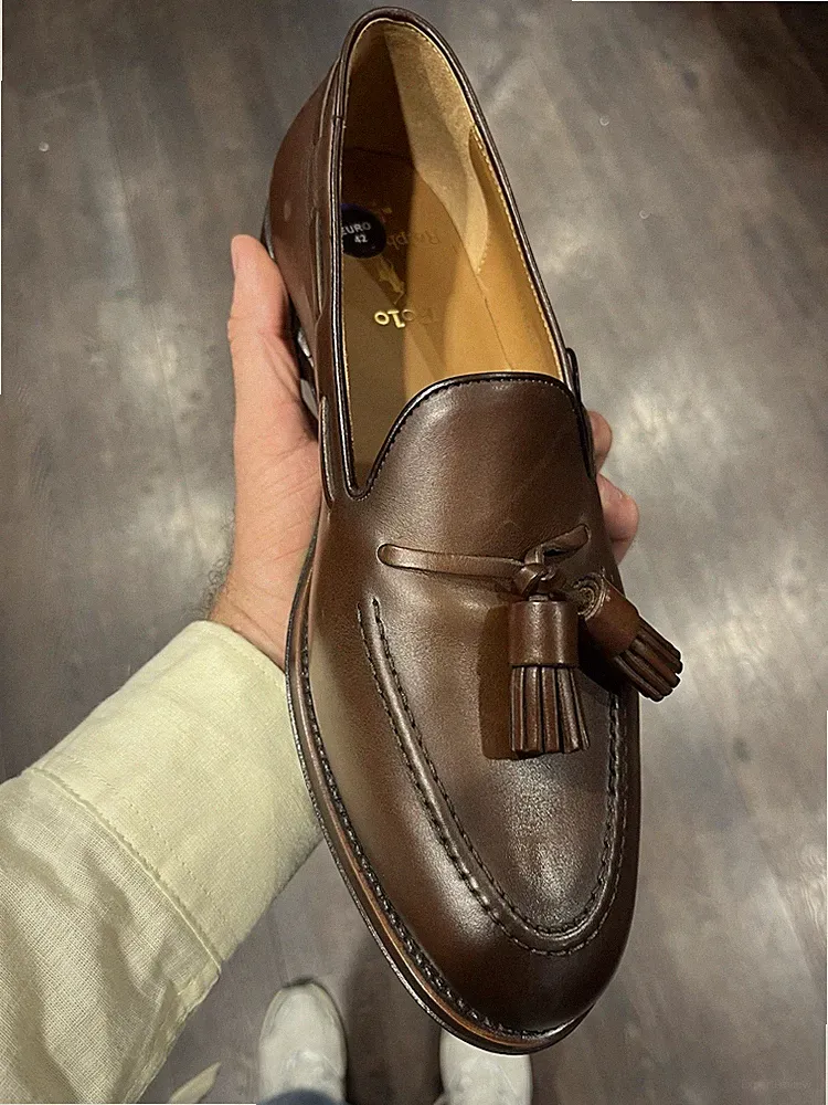 Polo Ralph Lauren Tassel Loafers Gr. 42 Herren Leder Schuhe UVP 696