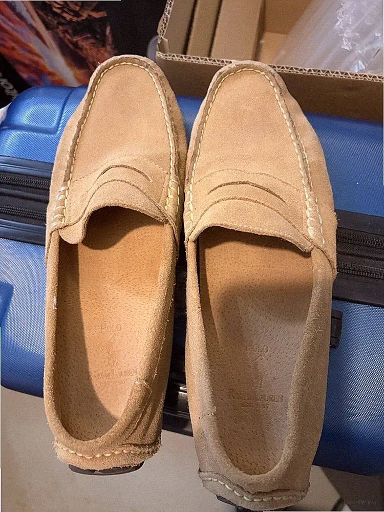 Polo Ralph Lauren TELLY Suede Mokassins Loafer Braun Gr. 42