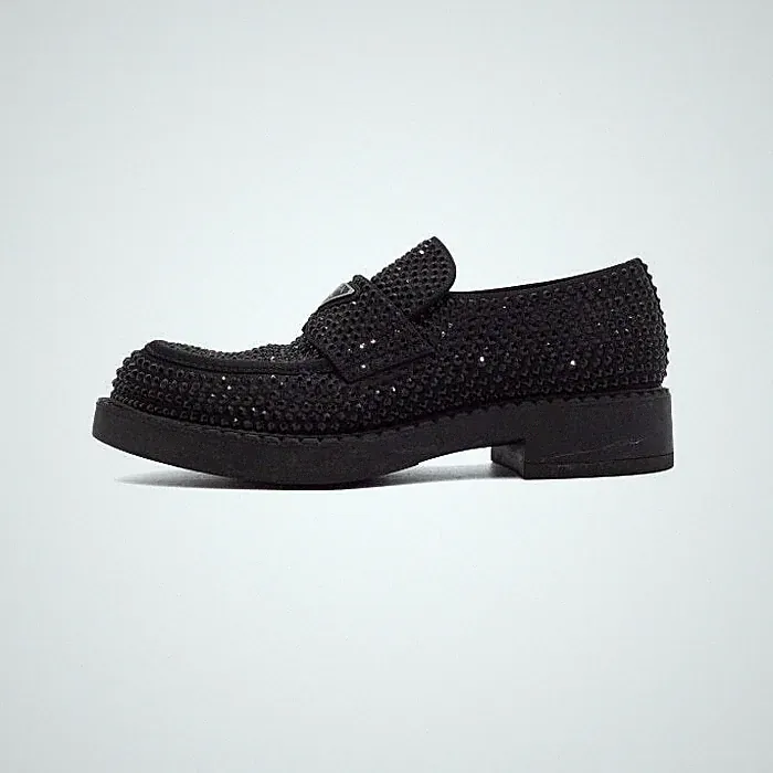 Prada 2DE135 Black Crystal Chocolate Herren Halbschuhe AA59416 152317449