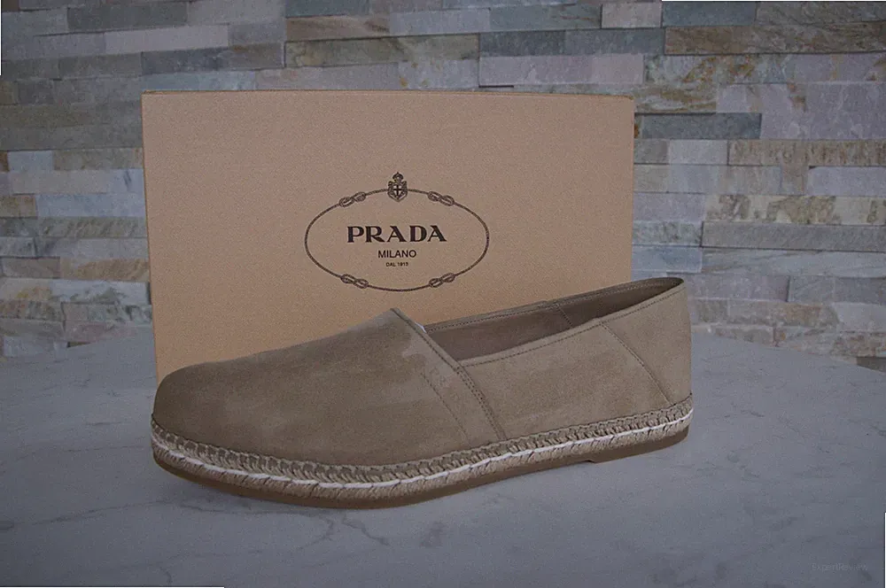 PRADA 42,5 8,5 Slipper Loafers Mokassins Halbschuhe Schuhe beige NEU ehemUVP460€