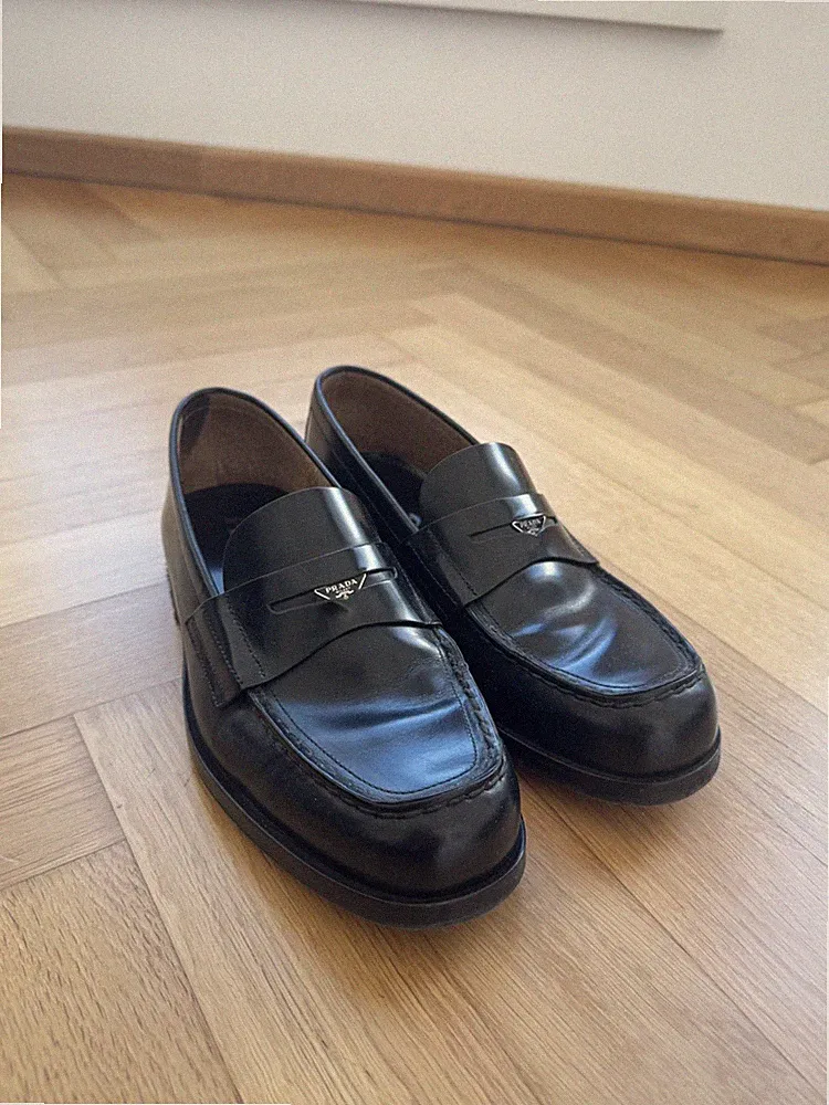 Prada Calf Leather Loafers - Black