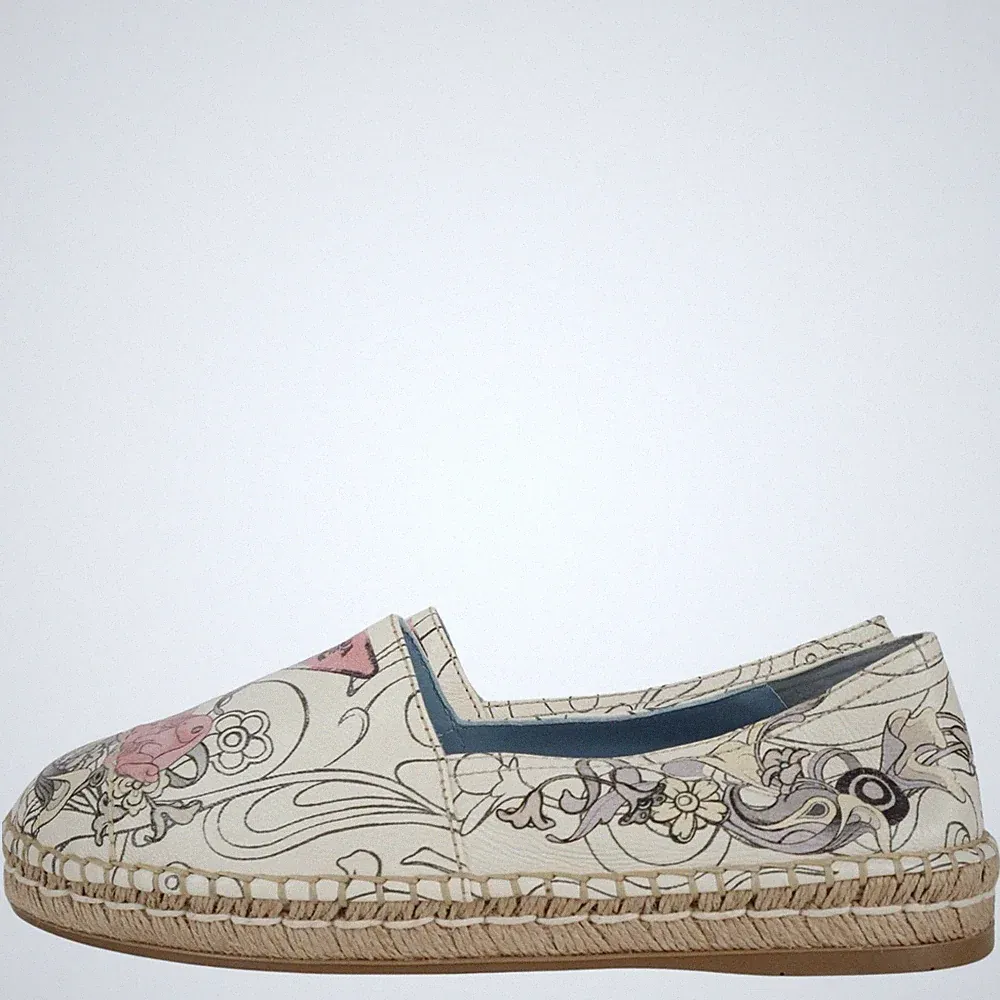 Prada Damen Schuhe Loafers Gr. 39,5 Mehrfarbig Leder Halbschuhe Mokassins