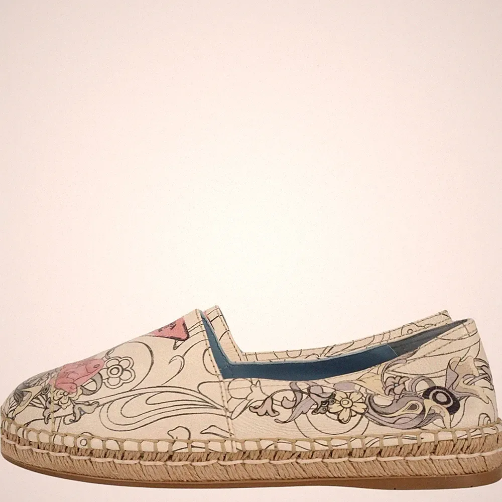 Prada Damen Schuhe Loafers Gr. 39,5 Mehrfarbig Leder Halbschuhe Mokassins