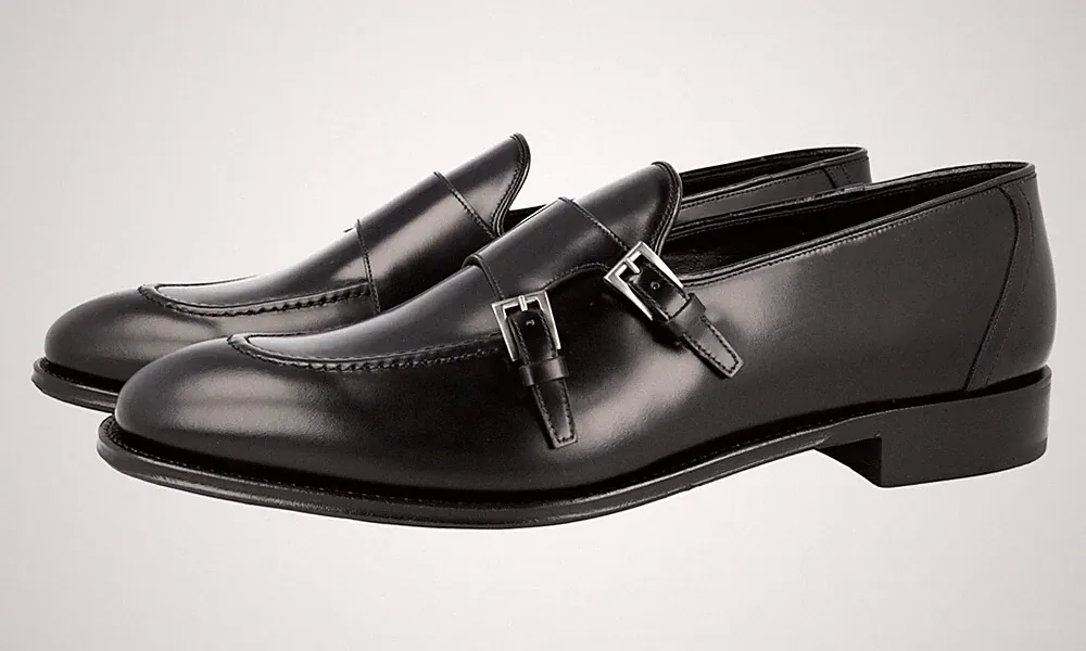 PRADA Doppel Monk Strap Loafer Business Schuhe - 2DB171 Schwarz NEU - 11 45