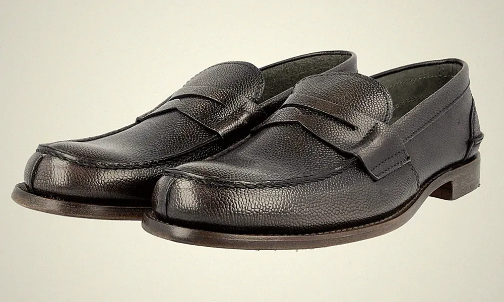 PRADA GehÃ¤mmertes Leder Penny Loafer Business Schuhe Grau/Braun NEU - 9 43