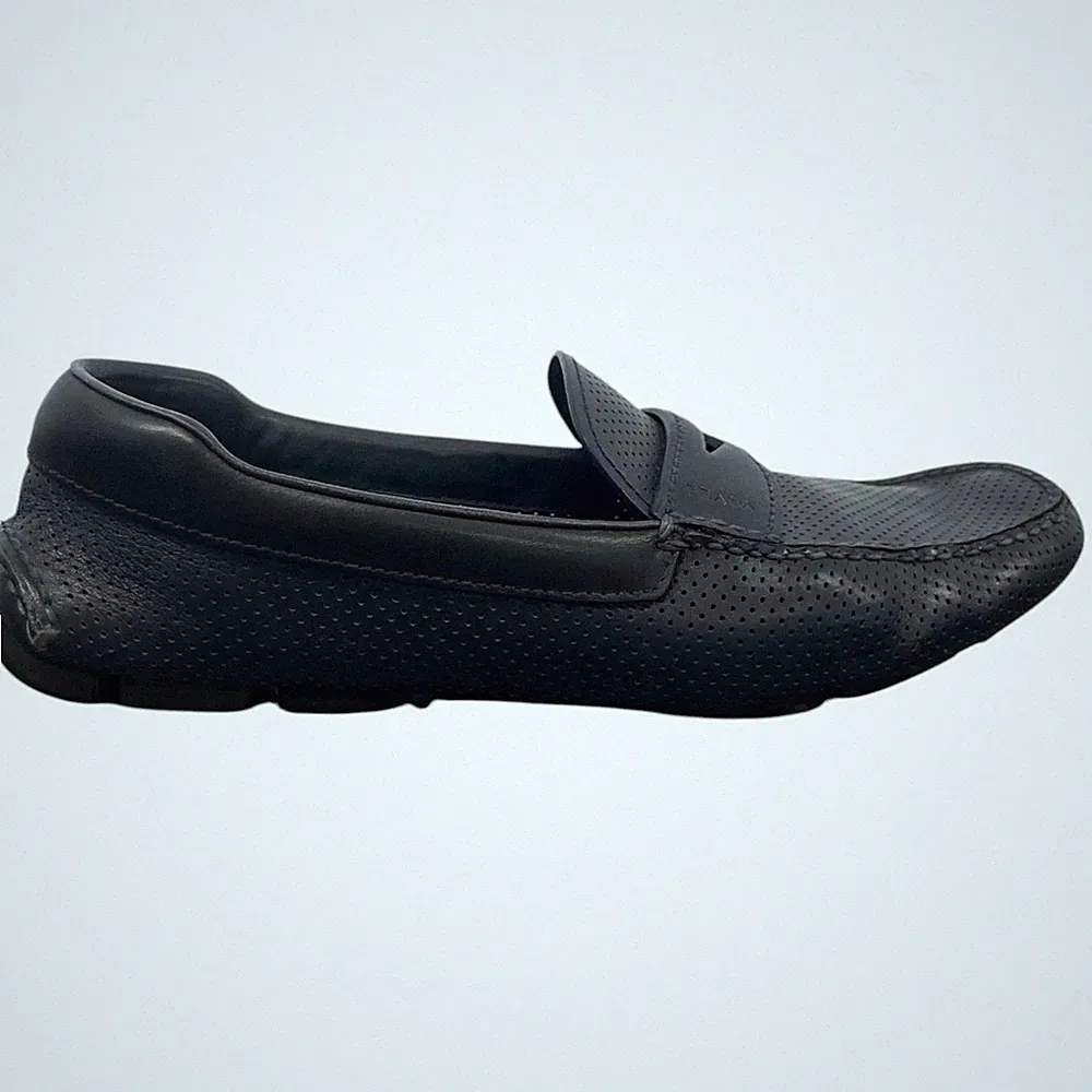 Prada Herren Halbschuhe Perforiert Navy Größe UK 8 / EU 42