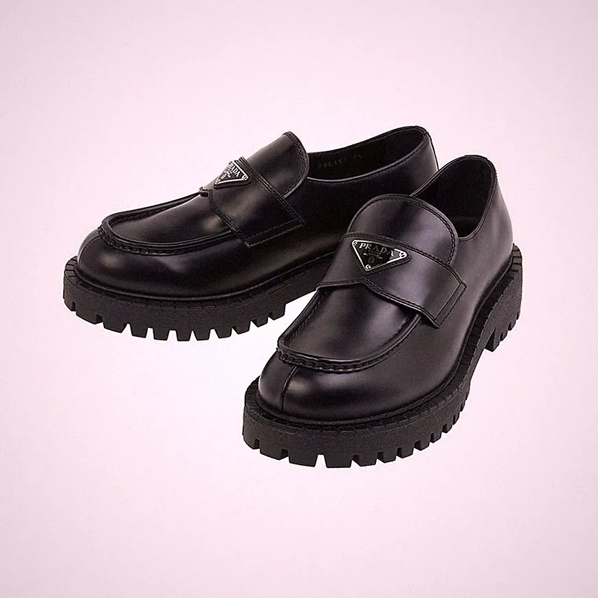 Prada Herren Logo Leder Halbschuhe 153084294 [U]