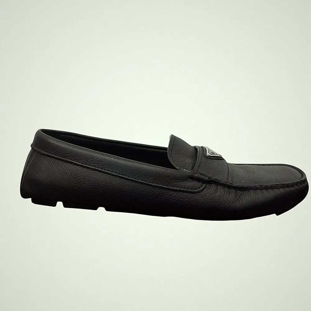 Prada Herren Saffiano Driving Halbschuhe Schwarz Größe UK 9 / EU 43