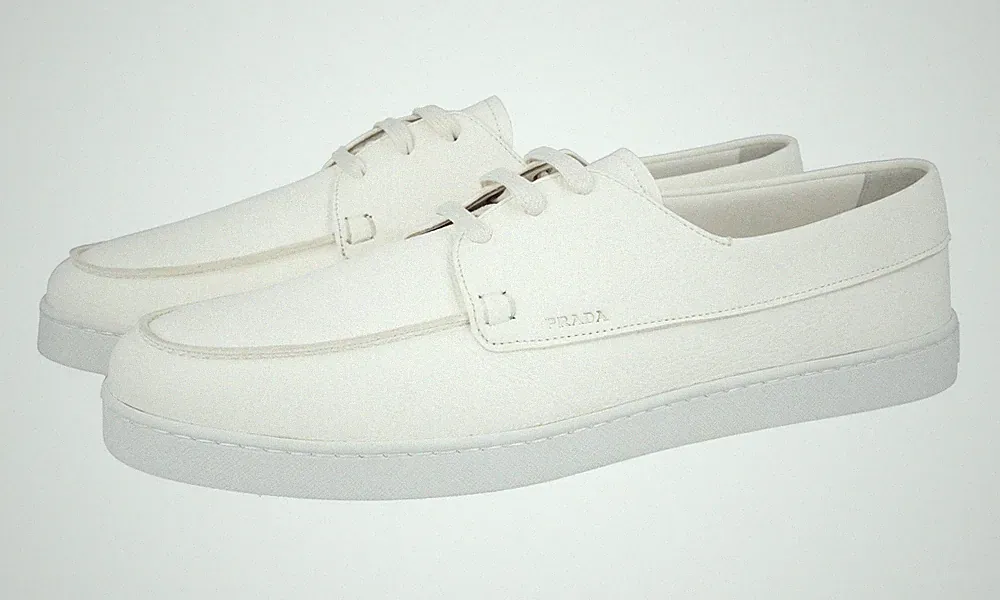 PRADA Hirschleder Loafer Boat Shoes Sneaker - 2EE397 - Weiss - NEU - 11 45