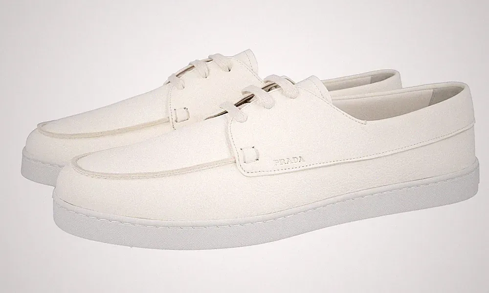 PRADA Hirschleder Loafer Boat Shoes Sneaker - 2EE397 - Weiss - NEU - 11 45