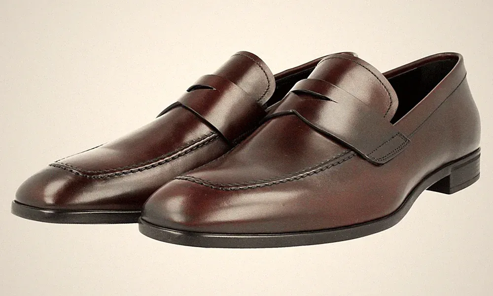 PRADA Leder Business Schuhe Penny Loafer 2DC172 Cordovan Bordeaux - 9 43