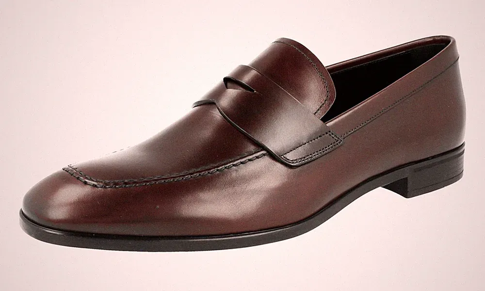 PRADA Leder Business Schuhe Penny Loafer 2DC172 Cordovan Bordeaux - 9 43