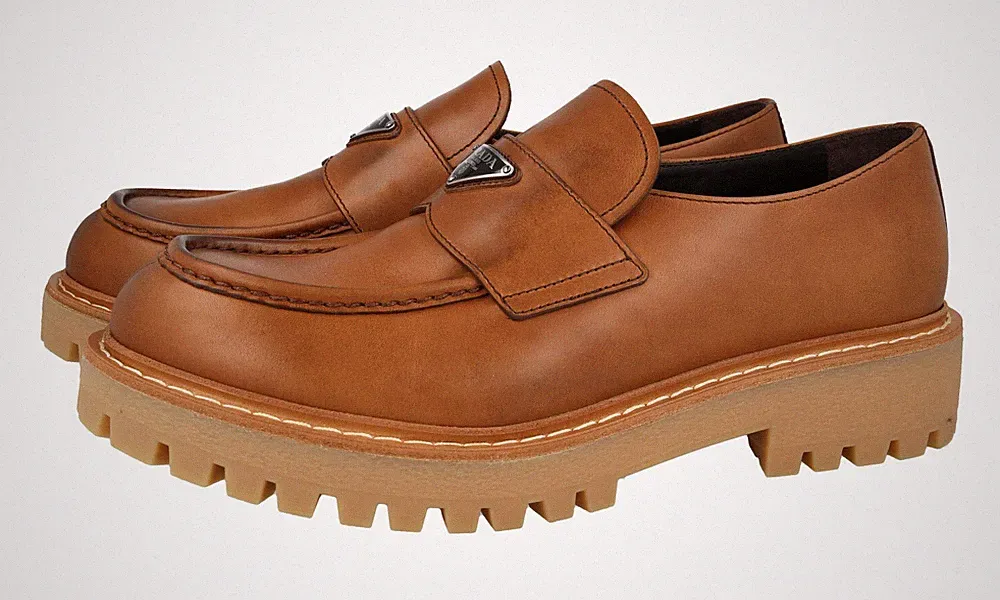 PRADA Leder Chocolate Loafer Schuhe - 2DE151 - Braun - St Moritz Sohle - NEU