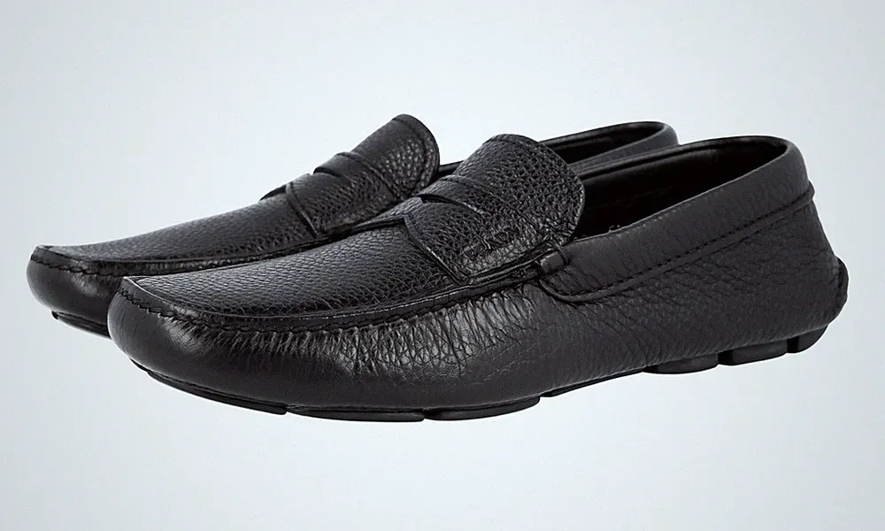 PRADA Leder Driving Loafer Schuhe - 2D1102 - Schwarz - NEU - 5,5 39,5