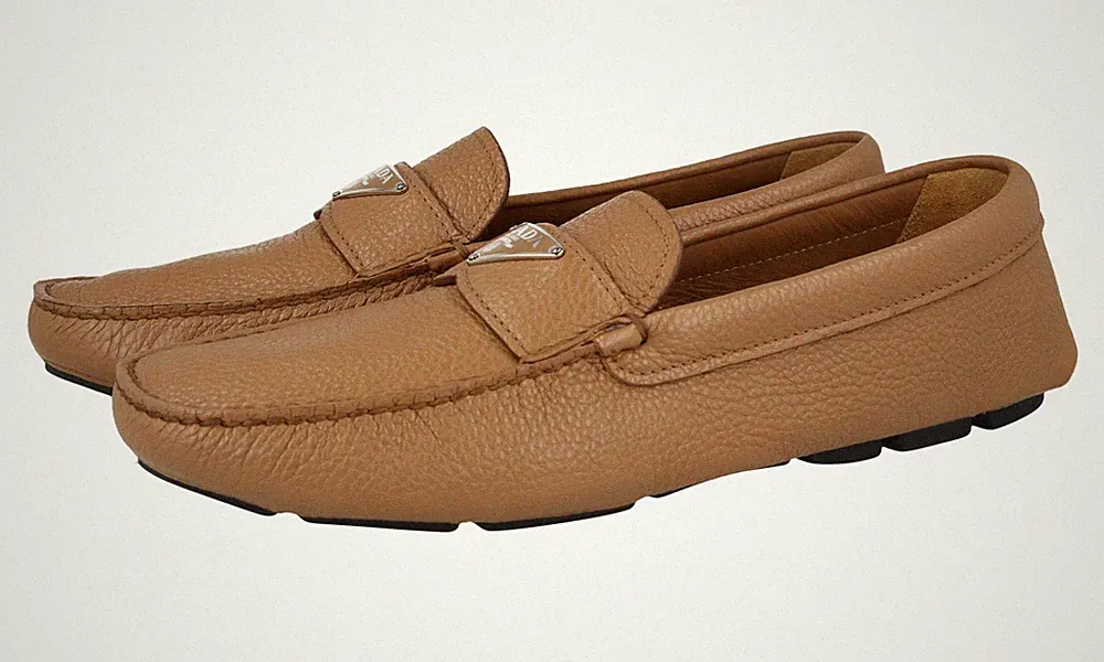 PRADA Leder Driving Shoes - Loafer - 2DD164 - Braun - NEU - 9,5 43,5