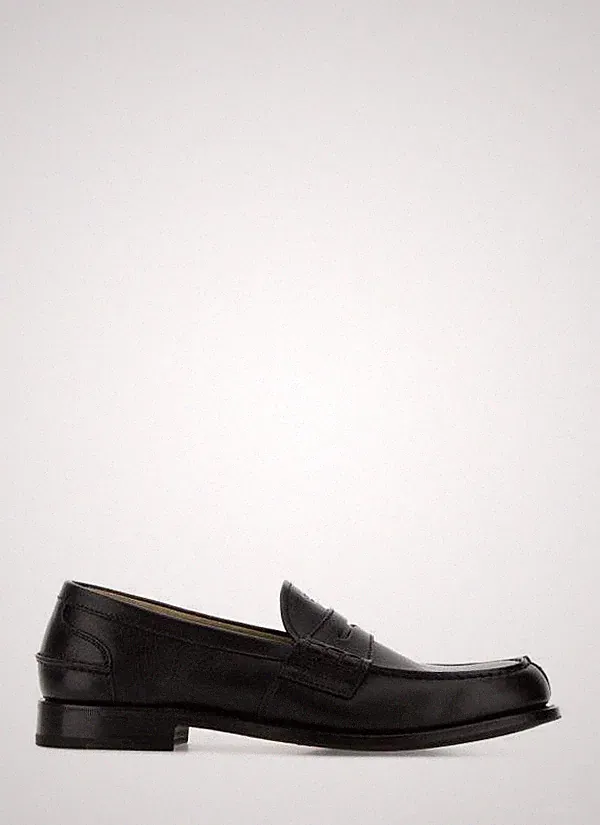 Prada Leder Halbschuh mit Schriftzug Logo 156730394 [U]