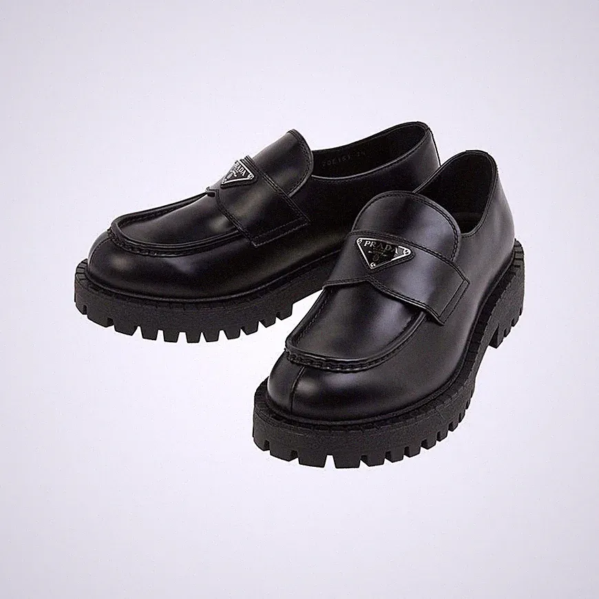 Prada Leder Halbschuhe mit Logo 153084294 [U]