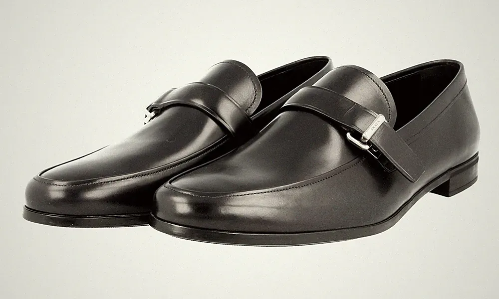 PRADA Leder Loafer Business Anzug Schuhe - 2DE096 - Schwarz - NEU - 9 43
