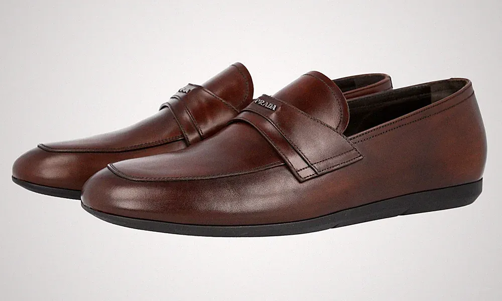 PRADA Leder Loafer Business Schuhe - Sneakers Sohle - Braun - NEU - 6 40
