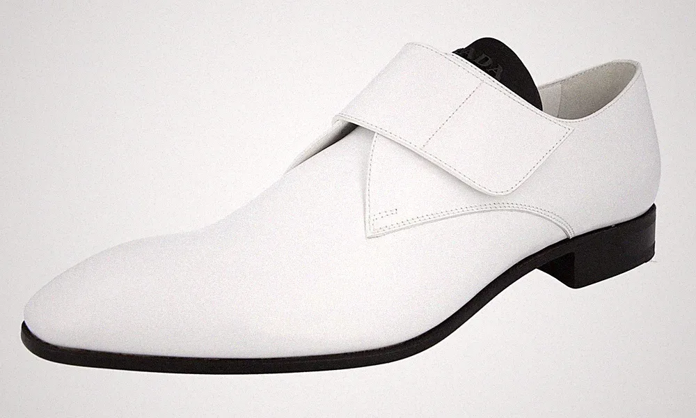 PRADA Leder Loafer Klettverschluss Business Schuhe 2EG339 Weiss NEU - 9 43