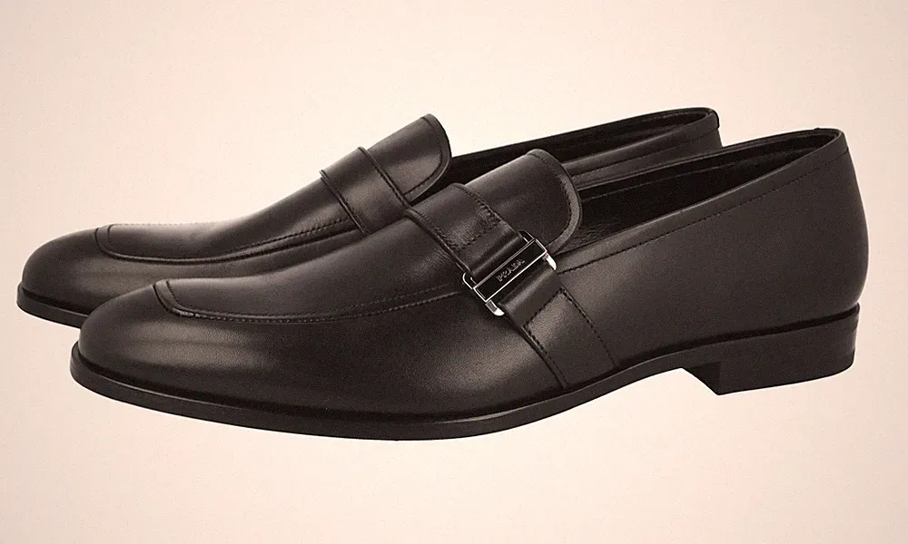 PRADA Leder Loafer Mokassins Business Schuhe - 2DC219 - Schwarz NEU - 9,5 43,5