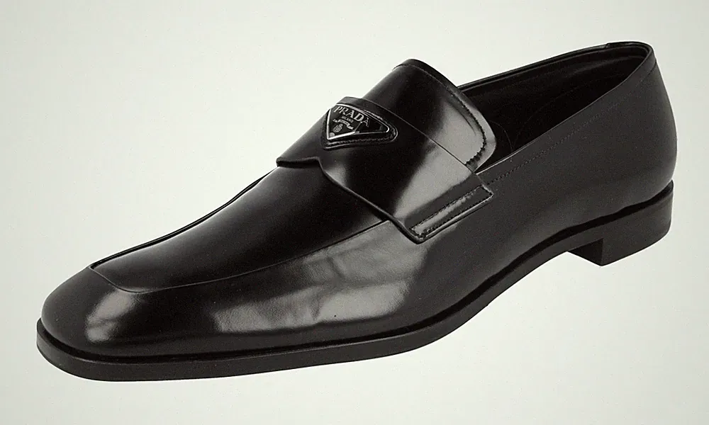 PRADA Leder Logo Loafer Slipper Business Schuhe - 2DB192 - Schwarz - 11,5 45,5