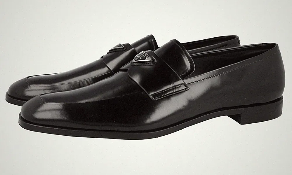 PRADA Leder Logo Loafer Slipper Business Schuhe - 2DB192 - Schwarz - 11,5 45,5
